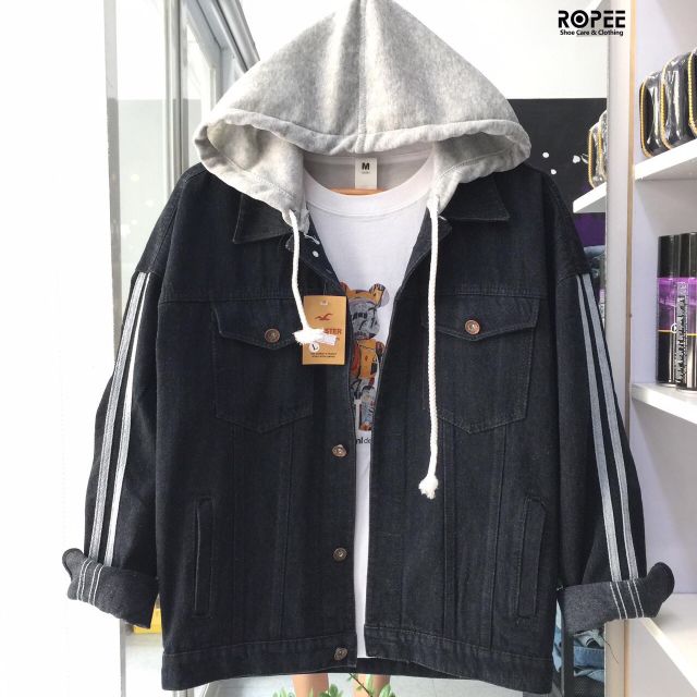 Áo khoác jean nam thêu đen ( M - L -  XL ) siêu cấp . | BigBuy360 - bigbuy360.vn