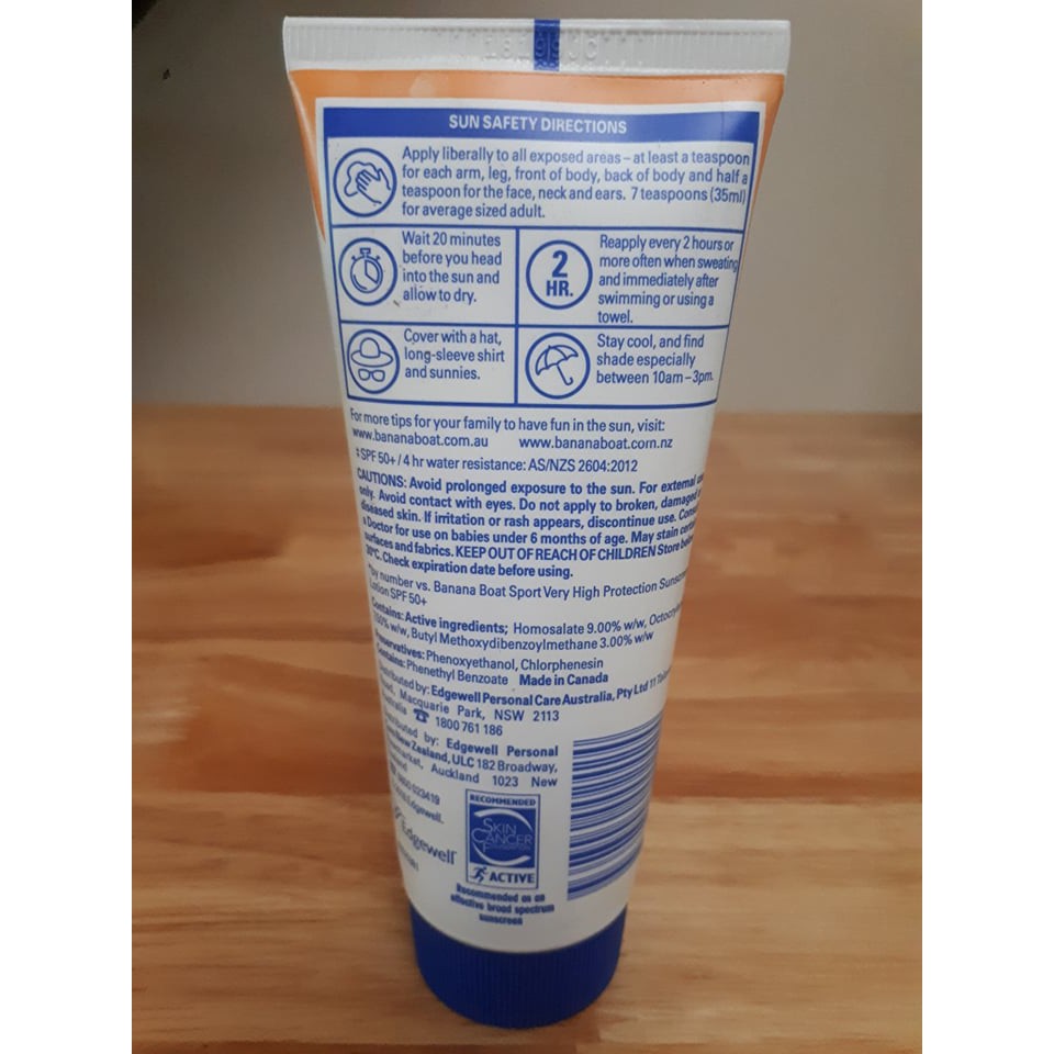 Kem chống nắng Banana boat spf 50+ sport (HÀNG ÚC - có tem công ty nhập) bảo vệ da khỏi ung thư