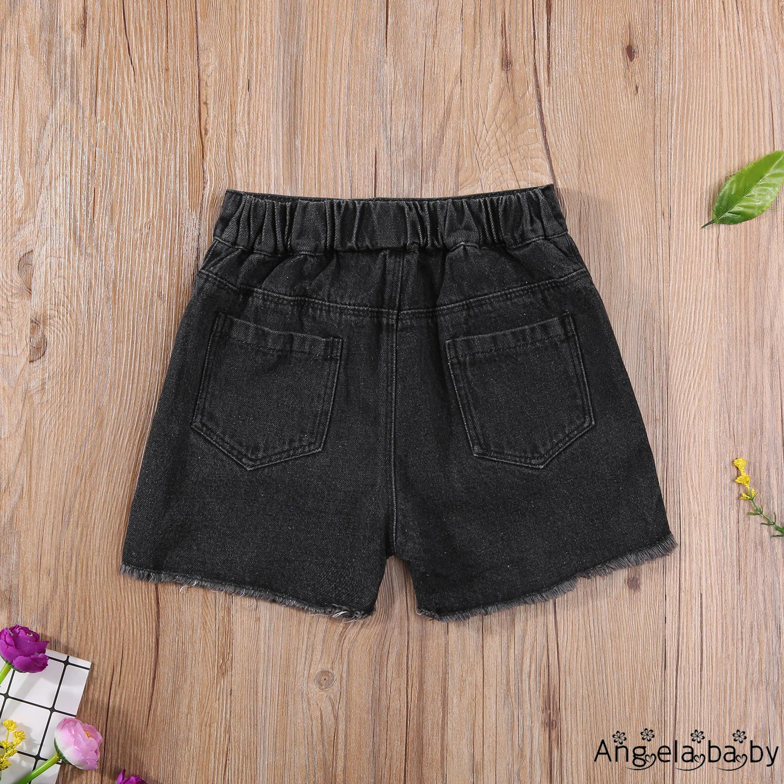 Quần Short Jeans Cá Tính Cho Bé Gái