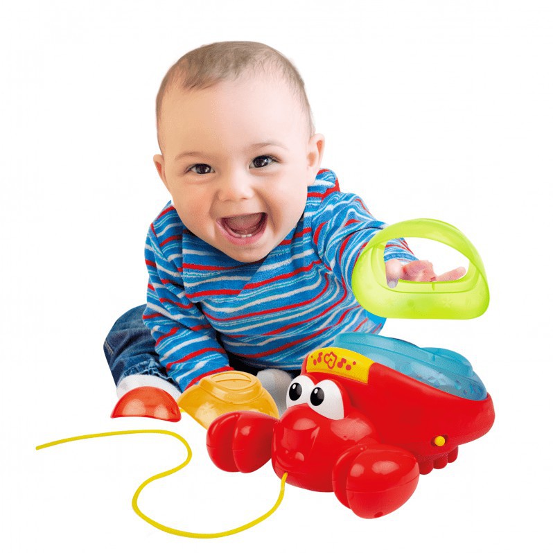 Đồ chơi kéo xe kết hợp tháp xếp chồng hình con cua có đèn nhạc Winfun 0747 cho bé từ 6 tới 24 tháng