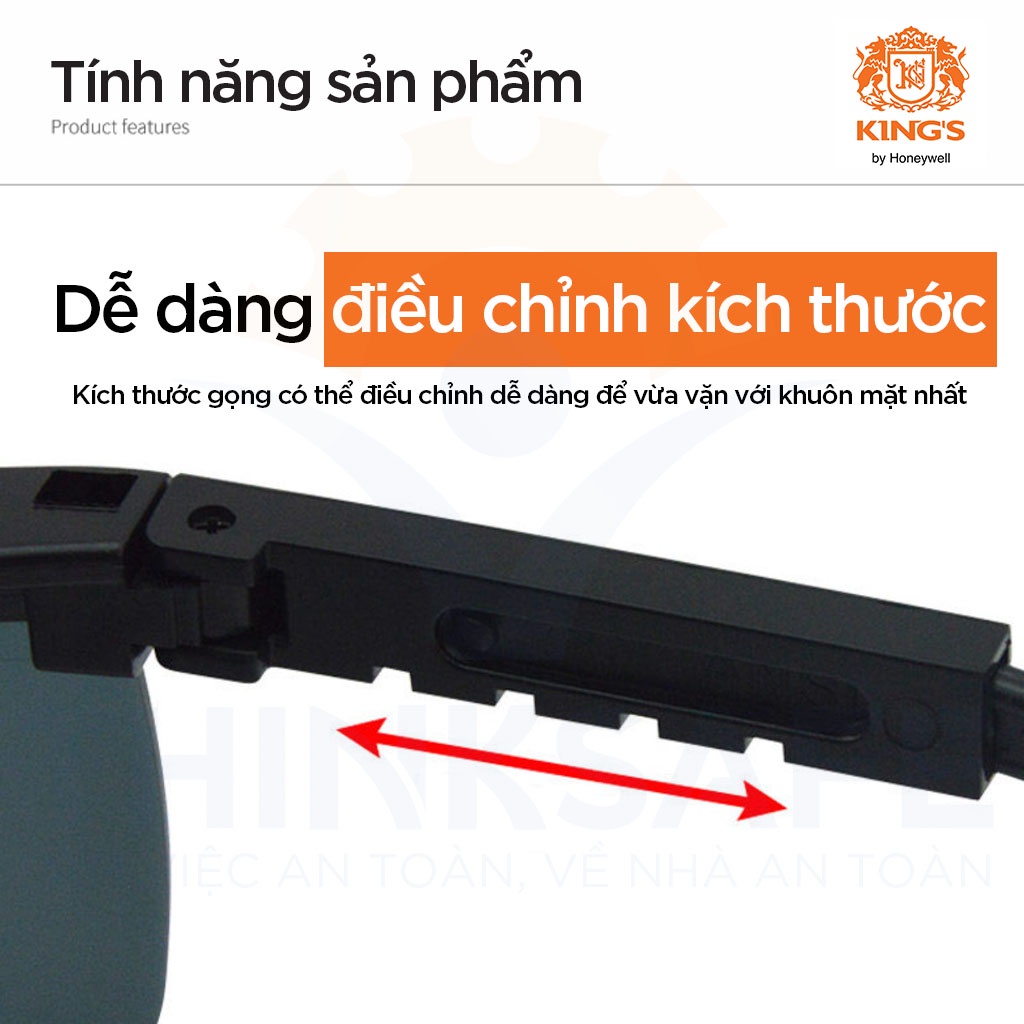 Kính chống bụi đi đường Thinksafe Kings, bảo vệ mắt, chống bụi đi đường, chắn gió, chống tia uv, trong suốt, đen đẹp