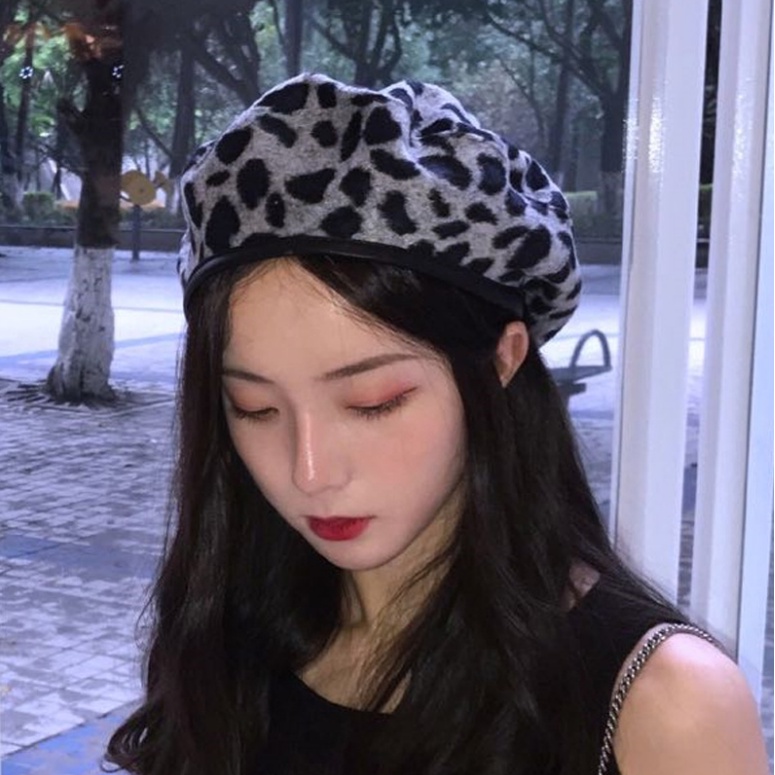 Mũ nồi hoạ tiết da báo thời trang