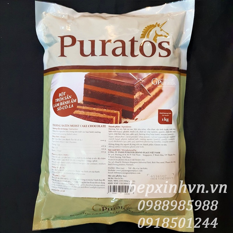 Bột trộn sẵn làm bánh ẩm socola Puratos