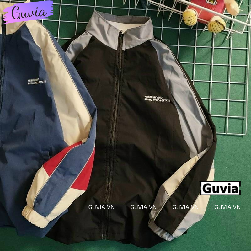 Áo Khoác Bomber Dù HEBFN Nam Nữ Form Rộng 2 Lớp, Áo Khoác Áo Gió Bomber Bóng Chày Chống Nắng Phối Màu Thời Trang GUVIA