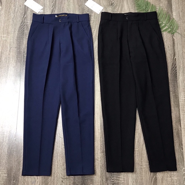 Quần baggy zr mẫu mới chất vitex mềm mịn hai màu xanh đen