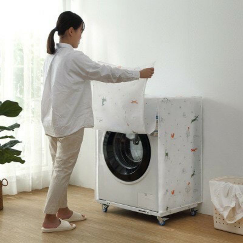 Bọc máy giặt cửa ngang - cửa trước vải satin chống thấm