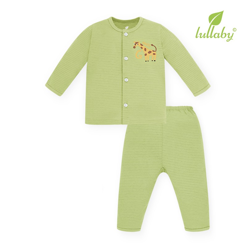 LULLABY Bộ quần áo sơ sinh cài giữa bé trai/bé gái NH68B