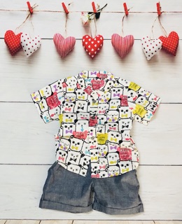 Set sơmi quần short bé trai