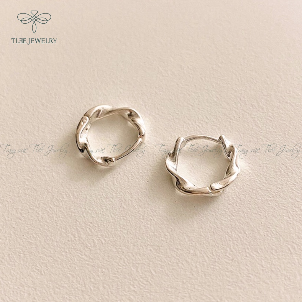 Khuyên tai bạc nữ TLEE TWISTEDS kiểu dáng basic cá tính NCJ B0114