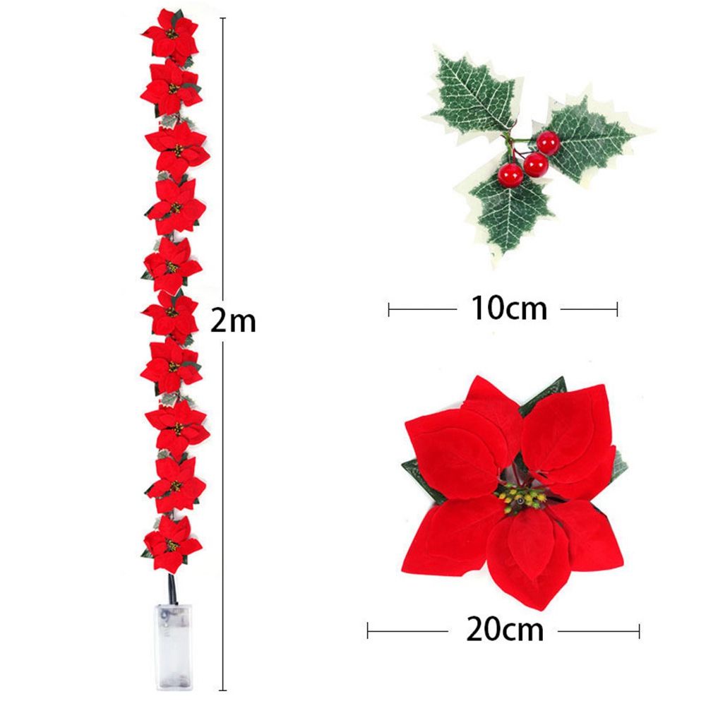 Dây đèn LED 10 bóng dài 2m hình hoa trang trí giáng sinh