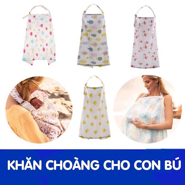 KHĂN CHOÀNG ⚡️FREESHIP⚡️ Khăn Choàng Cho Bé Bú Khi Đi Ra Ngoài