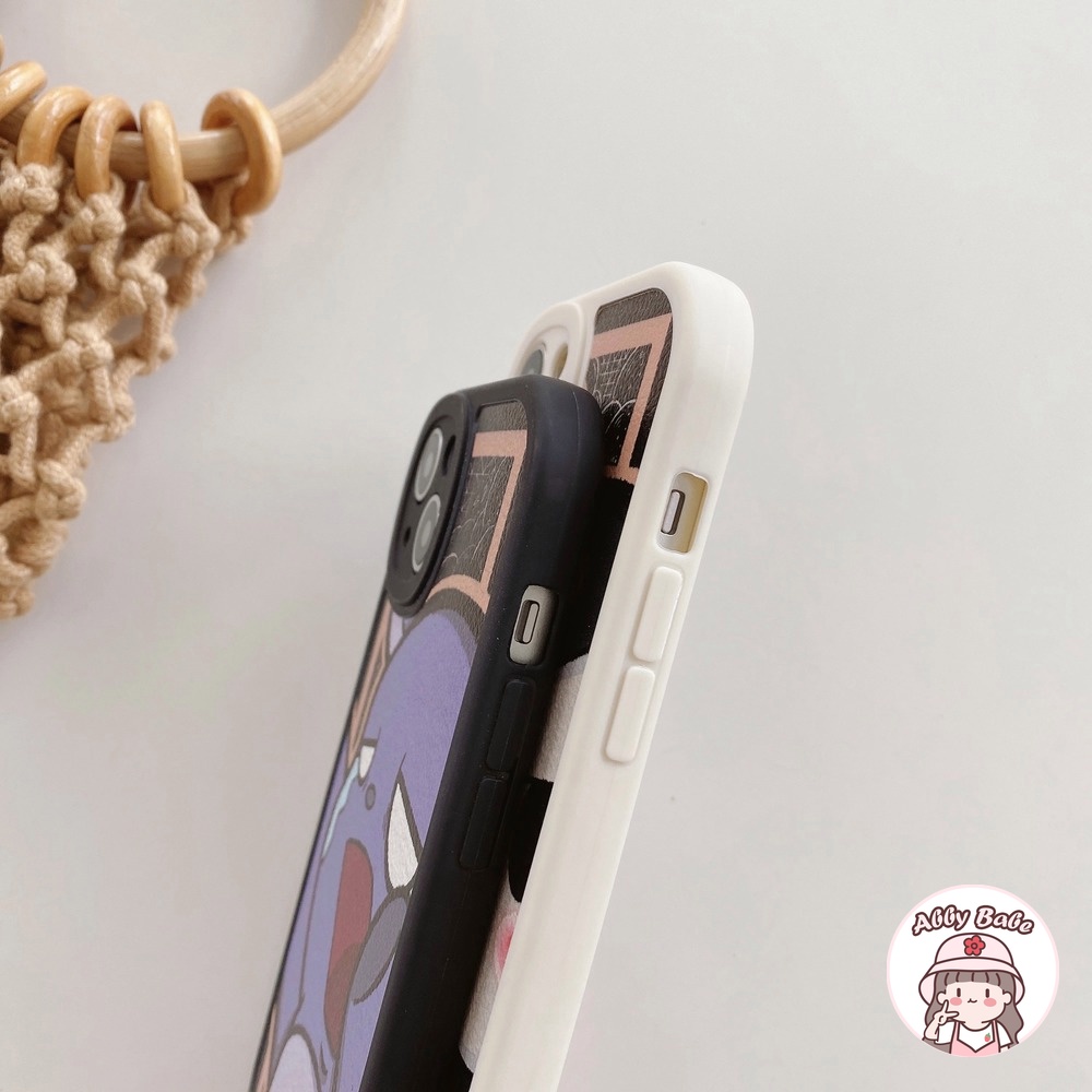 Ốp Điện Thoại TPU Mềm Phối Da Mặt Nhám In Hoạt Hình Kuromi Melody Cho Iphone 11 7Plus 13 12 11 Pro Max X XS 12 13 XR