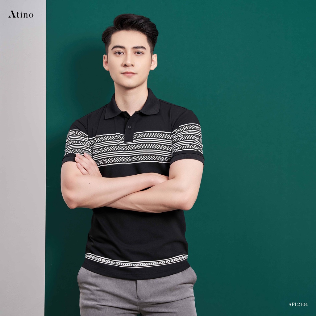 Áo Polo Nam in hoạ tiết CHEVRON ATINO vải cá sấu Cotton cao cấp sang trọng lịch lãm regular APL2104 | BigBuy360 - bigbuy360.vn