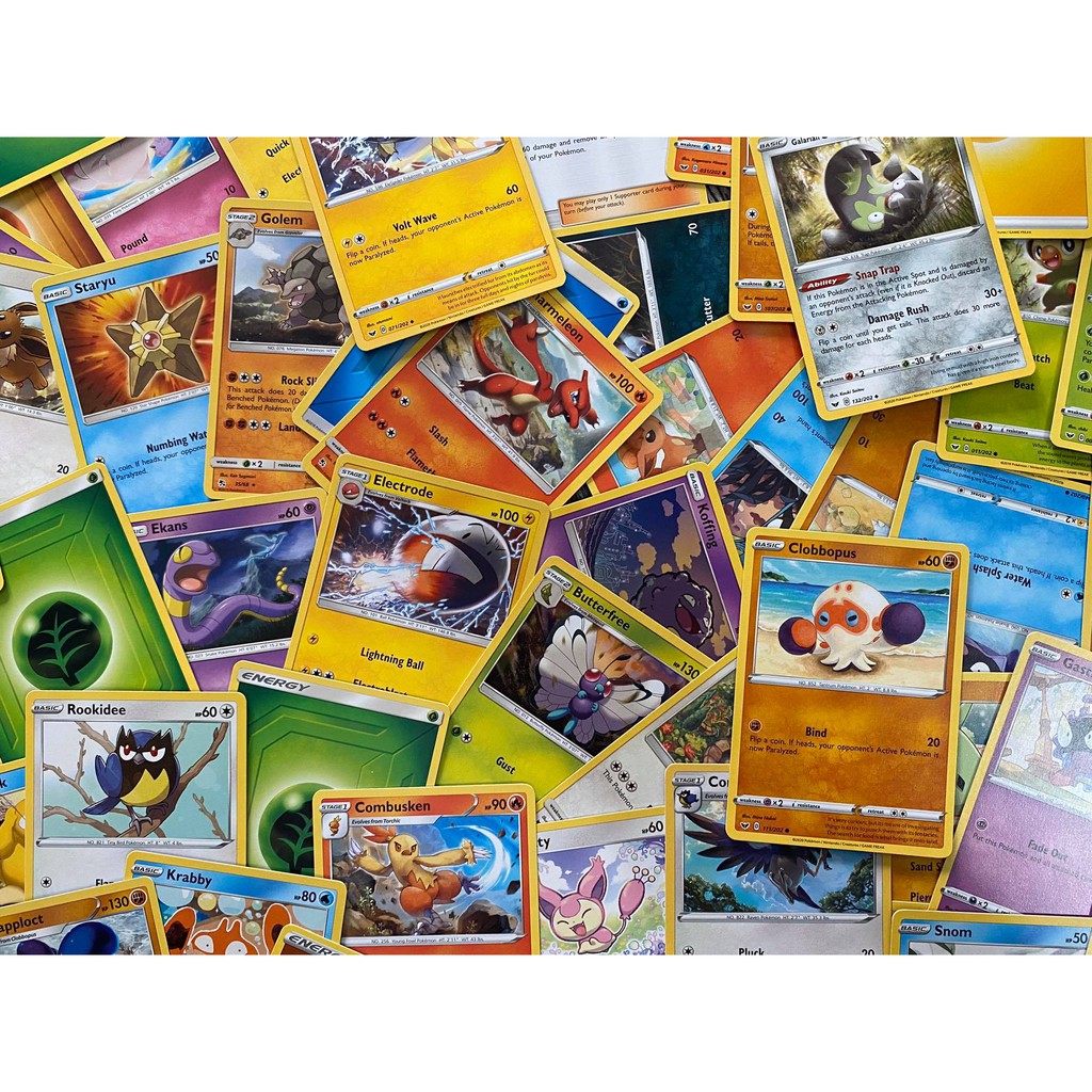 100 lá thẻ bài thật Pokemon ngẫu nhiên - Phiên bản Quốc Tế TCG - Hàng chính hãng