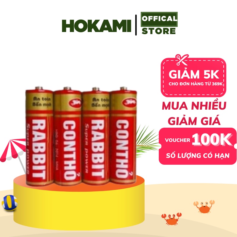 Pin con thỏ( 4 viên) - HOKAMI STORE