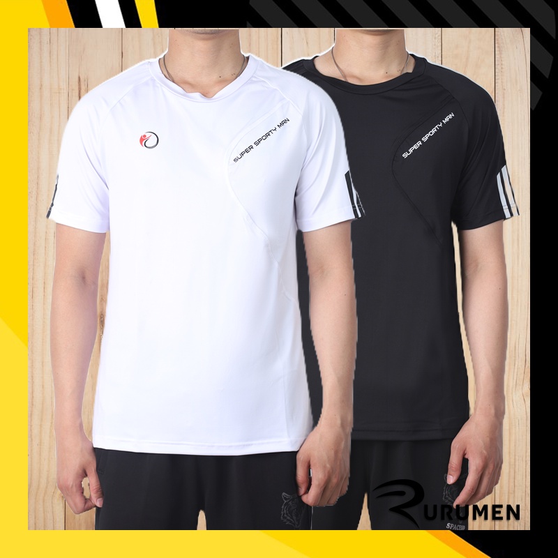 Áo Thun Nam Thể Thao Cổ Tròn Sporty RURUMEN Áo Phông Tay Ngắn Thun Cotton VNXK Thoáng Mát - AB408