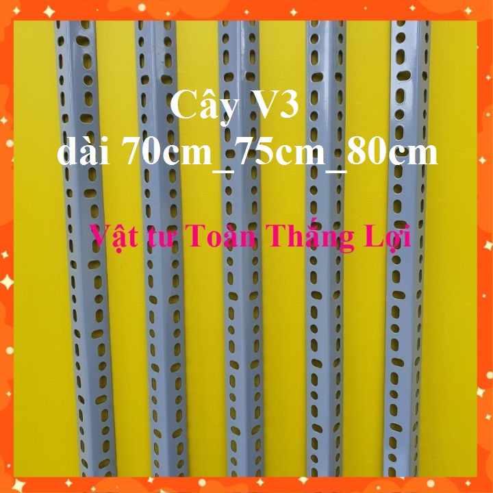 (Dài 70cm_75cm_80cm ) Cây sắt V lỗ V3x3cm dày 1.5li