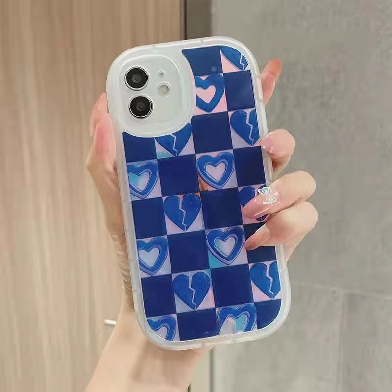 Ốp Điện Thoại Họa Tiết Trái Tim Kẻ Sọc Ba Màu Cho IPhone 12 13 11 Pro Max X Xs Max Xr 6012
