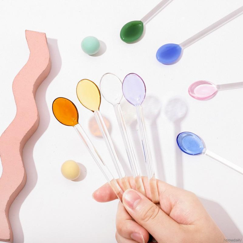Stirring spoon long handle dessert candy color teaspoon beverage tableware coffee stirring rod