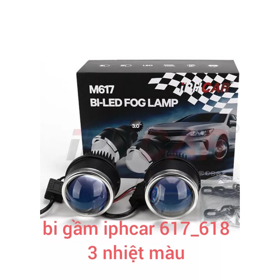 Đèn 2 quả bi gầm ô tô iphcar 617-618 3 nhiệt màu 3400k-5500k-6000k bảo hành 2 năm