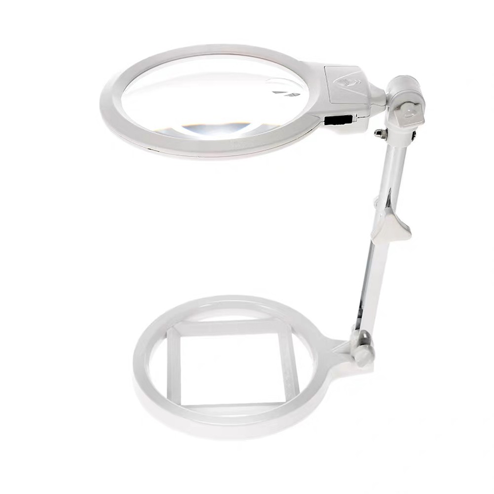 Portable Double Side Mirror Foldable LED Light Illuminated 2.5x Magnifyin