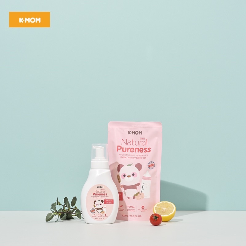 Nước Rửa Bình Và Rau Quả Hữu Cơ Kmom Hàn Quốc 500ml