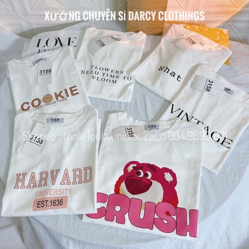 áo thun 3158 ✨ FREESHIP ✨ áo phông cotton trắng QC unisex nam nữ
