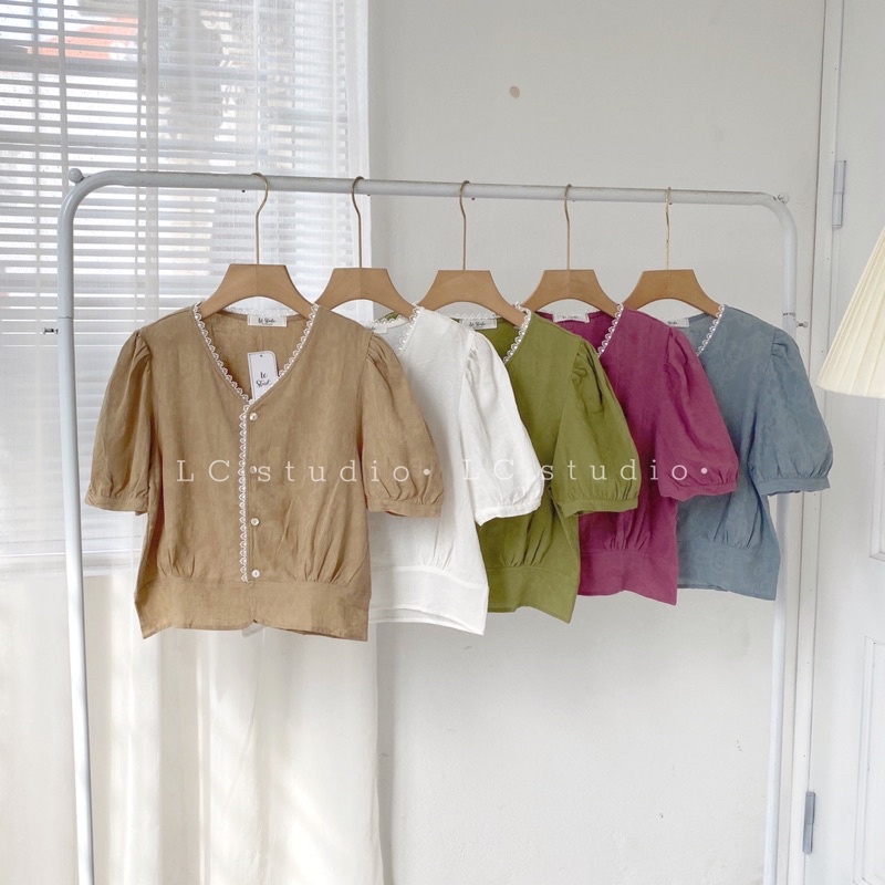 Sơ mi viền ren xinh yêu sm666