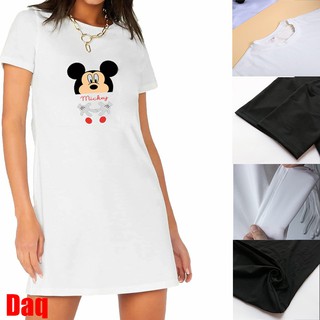 ♪ Đầm Họa Tiết Hình Chuột Mickey Dễ Thương [asv