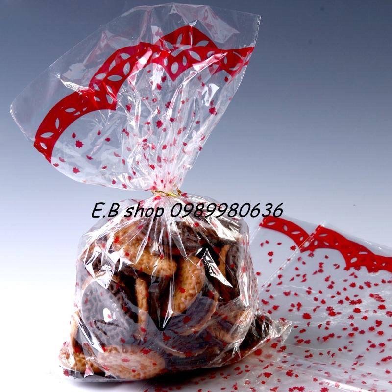 80 CHIẾC TÚI ĐỰNG 1KG BÁNH QUY, MỨT, KẸO TÚI TRONG HOA ĐỎ/VÀNG