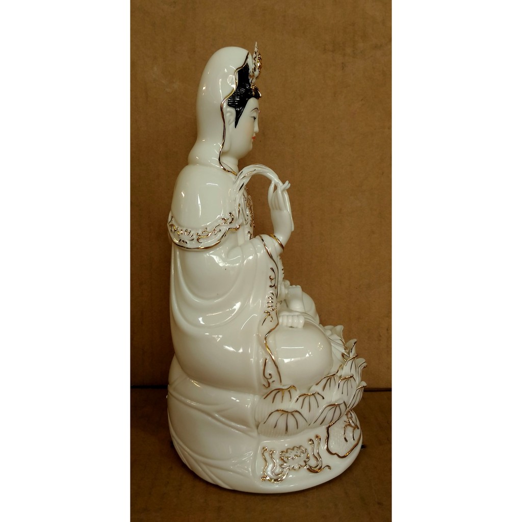 Tượng Quan Âm Trắng Sứ DH Cao Cấp 8 Inch