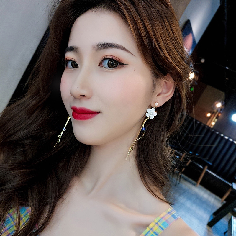 Khuyên Tai Bạc 925 Hình Bông Hoa Thời Trang Hàn Quốc Cho Nữ