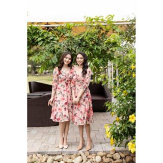 ĐẦM HOA VOAN LỤA RÚT DÂY NGỰC TASLASHOP