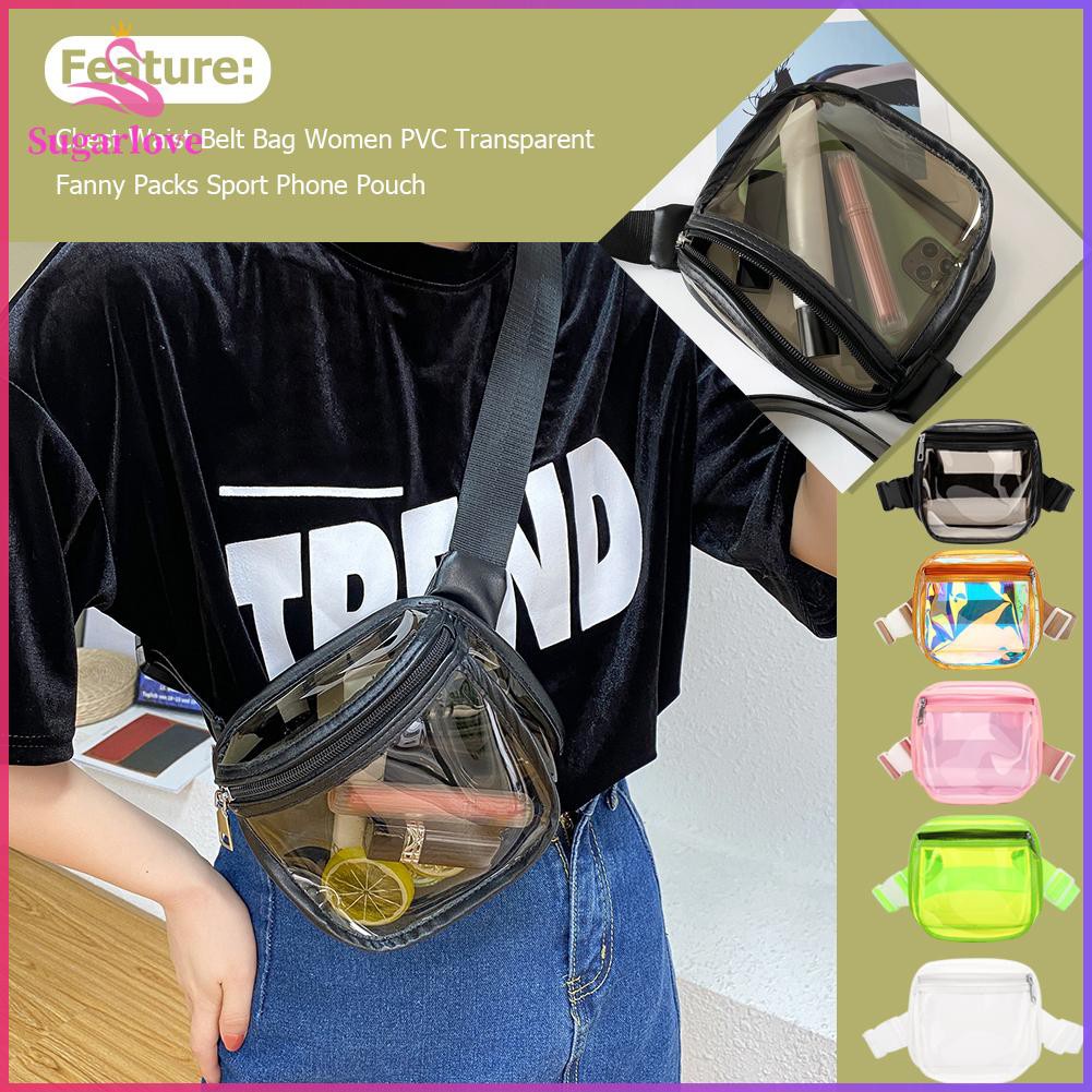 Beautiful❤Chest Waist Belt Bag Women PVC Transparent Fanny Packs Sport Phone Pouch