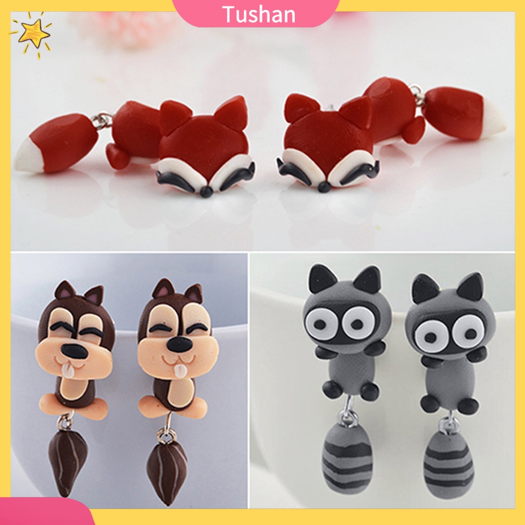 Bông Tai Handmade Hình Động Vật Hoạt Hình Bằng Đất Sét Polymer