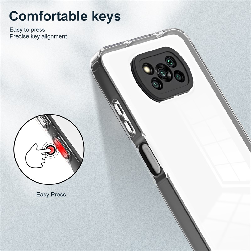 Ốp Điện Thoại TPU + PC 3 Trong 1 Cho Xiaomi Mi 11 Lite 5G NE 11T Pro POCO X3 Nf M3 Redmi 10 9T 10C 10A 9C Lưng