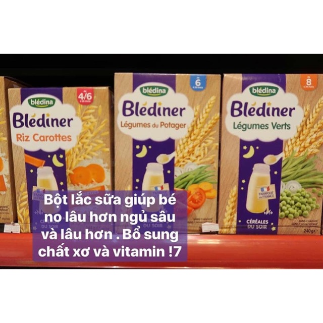 Bột Lắc Sữa Bledina ban đêm vị gạo & rau củ 240g (6-36m