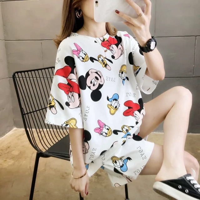 Bộ ngủ hoạt hình siêu Cute 💖 Set đồ ngủ thun cotton form rộng loại đẹp