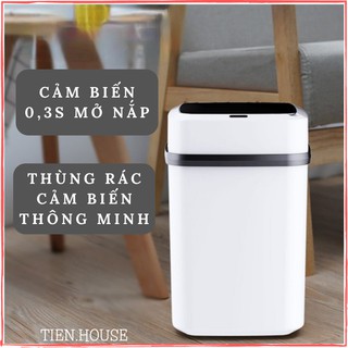 Thùng rác mini, thùng rác thông minh cảm ứng tự động đóng mở nắp cao cấp TIEN.HOUSE