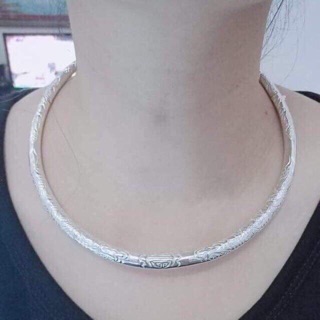 KIỀNG CỔ CHẠM RỒNG BẠC TA NGUYÊN CHẤt