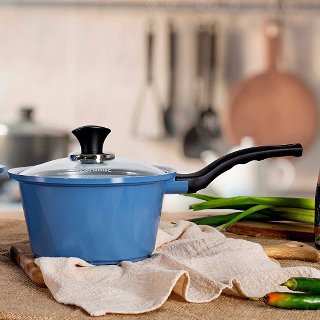 Seoulcook (E) Nồi đúc ceramic cao cấp 1 tay cầm 18cm, dùng được bếp từ