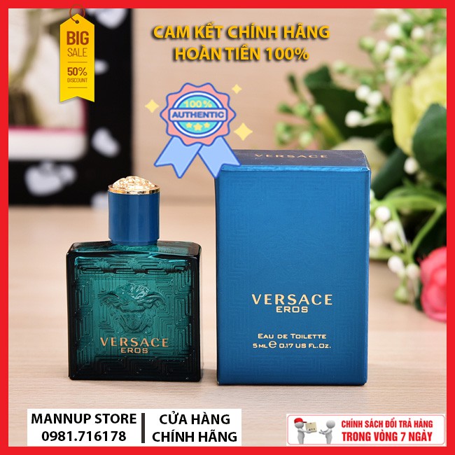 [Chính Hãng] Nước Hoa Versace Eros EDT 5ml (Nam) - Nước Hoa Nam Mini Chính Hãng Bill Mỹ