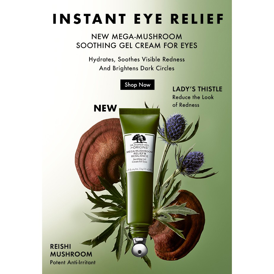 (Mini 5ml) Kem dưỡng mắt Origins Mega-mushroom Relief &amp; Resilience Soothing Gel Cream for Eyes