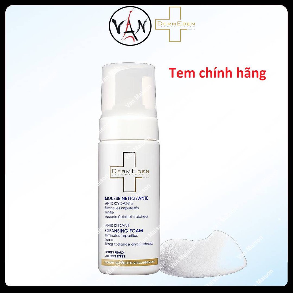 Sữa rửa mặt dermeden chống lão hoá da dạng tao bọt antioxidant cleansing foam 150ml