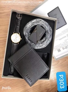 Set dây nịt đồng hồ và ví cho nam