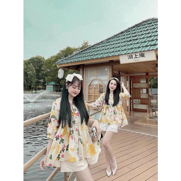 Áo babydoll hoa xinh xắn tay lỡ cá tính | BigBuy360 - bigbuy360.vn