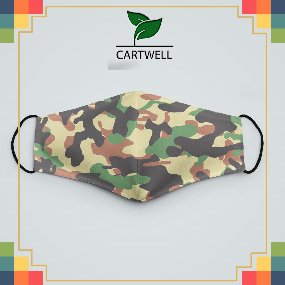 Khẩu trang vải chống bụi CAMOUFLAGE_655 CARTWELL dây đeo mềm đeo thoải mái không đau tai dễ thở thoáng khí