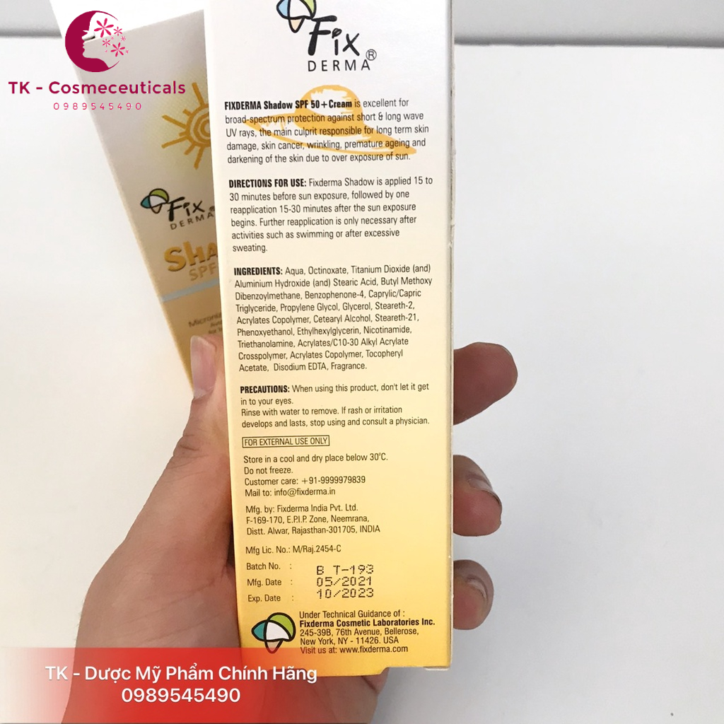 Kem Chống Nắng Fixderma Shadow Gel SPF 30+ / SPF 50+ - 75g