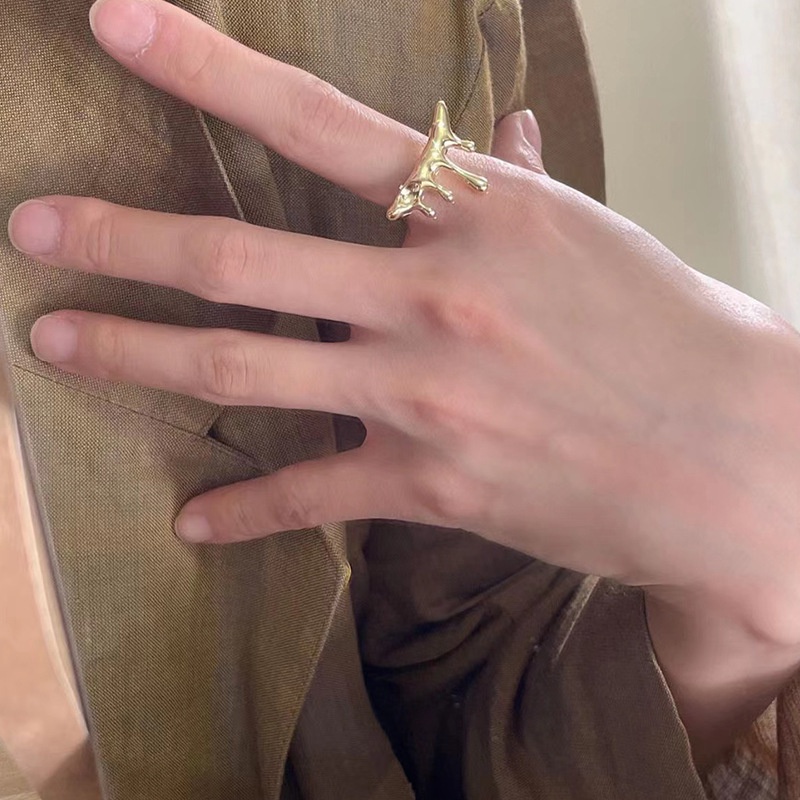 Nhẫn Hở Đính Đá Zircon Hình Giọt Nước Phong Cách Hip Hop Hàn Quốc Thời Trang