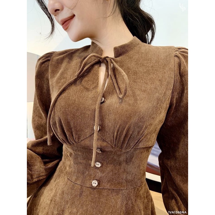 váy nhung cổ tầu dúm ngực,chít eo che mỡ bụng siêu đẹp | BigBuy360 - bigbuy360.vn